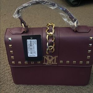 Bagley Mischka Plum Studded Satchel – NWT – Crossbody Strap Included